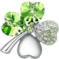 Crystal four leaf clover Brooch romantic fashion jewelry accessories charm girl lover gift summer birthday quality dropshipping