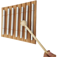 7-Tone Wooden Chimes with Mallet Percussion Instrument for Prayer Yoga Meditation Musical Chime Toy for Children Reminder Bell