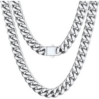8-16mm HipHop Miami Curb Cuban Chain Necklace Stainless Steel Men Cuban Link Chain Rappe Jewelry