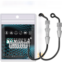 5pcs Fishing Weighted Worm Hooks For Soft Plastics Lures, Jig Head Hooks, Barbed Crank Hooks For Freshwater Saltwate