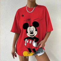 2025 New Mickey Mouse T Shirts Clothes Summer Disney T-Shirts Clothing Cartoons Kawaii Fashion Anime Tees Tops Girls Tee Shirts