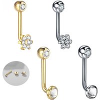 1Pc Titanium Christina Vertical Hood Piercing Flower Lip Ring CZ Crystal Lip Piercing VCH Belly Piercing for Sexy Women Jewelry