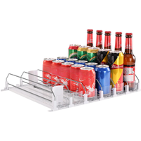 Soda Can Dispenser with Automatic Pusher Glide-Holds 6 Rows Canned Food Storage Rack For Kitchen Refrigerator