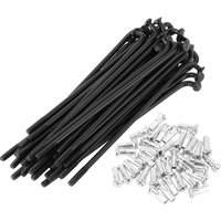 AliExpress X Autohaux Bicycle Spoke Kit 14G 169mm 174mm 181mm 187mm 193mm Length Bike Wheel Spoke with Nipples Carbon Steel Black 36 Pcs