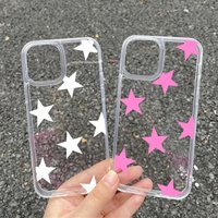 Korean INS Transparent Star Case for IPhone 14 13 11 16 15 Pro Max 12 Mini Couple Paired Phone Cover for IPhone XR X XS 8 Plus