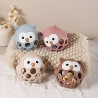 1Pcs Baby Owl Teether Gloves Cartoon Owl Shape Teether Toy Silicone Dental Care Gums Anti-Eating Hand Molar Baby Accessory