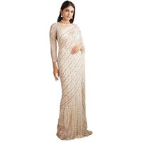 Indian Traditional Saree for Women Sequined Ethnic Dance Costume Bollywood Performance Sari Stage Outfit India Dress No Tops