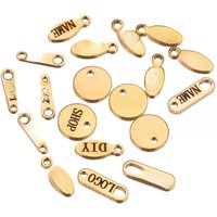50pcs Customized Custom Laser Engrave Name LOGO Stainless Steel Personalized Necklace Extend Chain Tail Tag Jewelry Wholesale