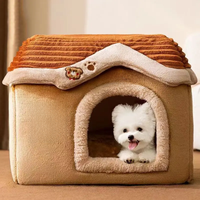 Cute Pet House with Foldable Soft Pet Bed Detachable Washable Pet Castle Suitable for Small Medium-sized Dogs and Cat Cave Nests