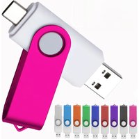 2 in 1 USB3.0 Type C Flash Drive 128GB High Speed Pendrive 64G Free Key Chain Pendrive 32G Orange USB Stick 16G Free Custom Logo