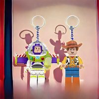 New Disney Toy Story Buzz Lightyear Building Blocks Creative Keychain Woody Mickey Mouse Donald Duck Cute Keychain Pendant Gift