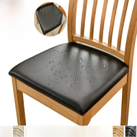 Waterproof Chair Cushion Cover For Kitchen Dining Room Leather Seat Cover Dining Room Chair Seat Cushion Cover Solid Color