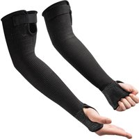 1 Pair Black Arm Protection Sleeves for Outdoor Work, Gardening, Mechanic, Construction
