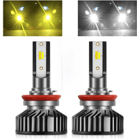 BraveWAY Strobe H11 LED Headlight Bulbs H3 H8 H9 LED Lights for Car 12V 3000K+6000K White+Yellow Flash Fog Lights