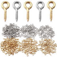 20-50pcs/lot Stainless Steel Eyepin Keychain Hook Eye Pins Mini Screw Pendants DIY Threaded Pin Fitting DIY Jewelry Bracelet