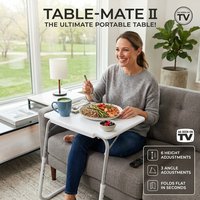 Table Mate II Portable Folding Table – Adjustable Height & Angle Lightweight Durable Bed & Laptop Table