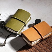 Ultra-Compact Mini TN Genuine Leather Traveler's Notebook - Creative Pocket-Sized Journal/Diary, Portable Memo Pad for Everyday