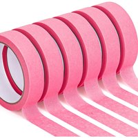 3 Rolls Pink Painter's Tape, Colored Painter's Tape Art and Craft Supplies for Marking or Coding - Supplies Tape DIY Decorative