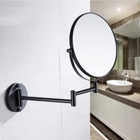 360°Rotating Double-Sided Wall Mirror - Aluminum Alloy Bathroom Makeup Mirror with 3X Magnification, Foldable & Angle-Adjustable