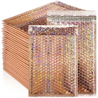 50 Pcs Bubble Envelope Sending Package Holographic Shipping Packaging Laser Small Business Supplies Packing Bag Delivery Bag
