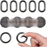 10Pcs Carabiner Clip Metal Oval Round Carabiner Spring O Ring Hooks for Lanyard Keychain for Car Key, Purse Keychain Replacement