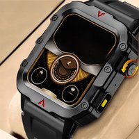 LAXASFIT 2024 Outdoor Military Men's Smart Watch Bluetooth Talk Sports Heart Rate Monitor Smart Watch Android IOS