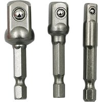 1/3pc Impact Socket Adapter 1/4 3/8 1/2 Inch Nut Driver Sockets Hex Shank Extension For Screwdriver Handle Tool