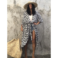 Bikini Cover Ups for Swimwear Women Printed Beach Kimono Self Belted Loose Wrap Beachwear Bathing Suit Dropshipping 22 Colors