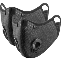 AliExpress Other 2pcs Man Face Mask With Filter Breathing Valve Activated Carbon PM 2.5 Anti Pollution Bicycle Cycling Protection Bike Dust Mask