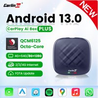 CarlinKit-Boîtier TV Android 13 Plus QCM6125, Sans Fil, CarPlay Ai, pour Diffusion Vidéo en Ligne, 4GLTE