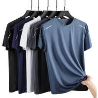 CHRLCK Men's Running Quick Drying T-shirts Breathable Hiking Fishing Tees Soft Elasticity Outdoor Sports Short Shirt Summer