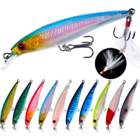 HENGJIA 5/10PCS Fishing Lure set 6.7g 9cm Minnow Wobblers Hard Bait Feather Hook Isca Artificial bait pesca Carp Fishing Tackle