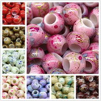 50pcs 10mm Big Hole Beads Bucket Acrylic Loose Bead for Jewelry Making Bracelet Necklace DIY