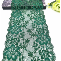 3y/lot Width 18.50cm Green Golden Elastic Stretch Lace Trim For Clothing Accessory Dress Sewing Applique Costume Lace Fabrics