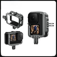 TELESIN Aluminium Alloy Frame Case For GoPro 12 11 10 9 Double Clod Shoe Protective shell For GoPro Hero 12 10 11 9 Accessories
