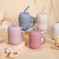 TYRY.HU 150ML Silicone Baby Feeding Straw Cup Kid Learning Feeding Bottle Anti Leakproof Tableware Toddler Drinkware Water Bottl