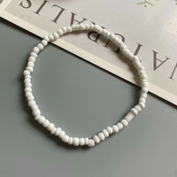 White Anklet for Women Colorful Fashion Girl Tiny Seed Beads Foot Bracelet Yellow Bohemian Anklet Gift Jewelry