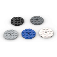 MOC 10PCS 60474 4x4 Round Plate Building Blocks Board Educational Bricks Particle Puzzle Idea Toys Children Birthday Kid Gifts