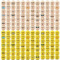 56pcs/Lot DIY Figures Head Building Blocks Accessories Laugh Cry Cute Angry Facial Expression Mini Bricks Toys Model Kids Gifts