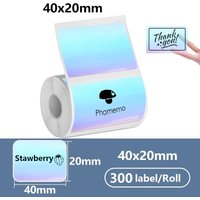 40x20MM Compatible Phomemo M110 M220 M200 Self-Adhesive Color Laser Thermal Paper, E210 P50 Detong P1 HPRT T20 MAKER
