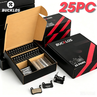 25 Pair BUCKLOS Brake Pads MTB Bicycle Disc Brake Pad for A01S M06 Boxed Bike MTB Hydraulic Brake Pads Resin/Metal/Ceramic Parts