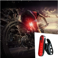AliExpress NONE USB Rechargeable LED Bike Tail Light Bright Bicycle Rear Cycling Safety Flashlight 4 Light Mode Options for Road Mountain