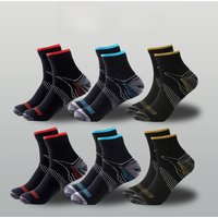 AliExpress NONE 1/6 Pairs Men Plus Size Compression Sports Socks Foot Fascia Design Comfortable Breathable Deodorizing Running Cycling Socks