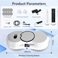 Intelligenter Fensterputzroboter mit Fernbedienung, vollautomatische Fensterreinigungsmaschine, starke Saugkraft und Sicherheitsseil gegen Abstürze, Zubehör für die Reinigung von
