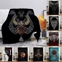 Viking Symbol Viking Bird Flannel Blanket 3D Children Blanket Sofa Warm Bed Throw Blanket Adult Quilts Sherpa Blanket Queen Size
