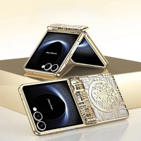 Mechanical Style Luxury Electroplate Phone Case for Samsung Galaxy Z Flip 7 6 5 4 3 Flip7 Hinge Protection Anti-drop Clear Cover
