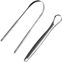 Oral Tongue Cleaner Stainless Steel U Type Tongue Scraper Brush Cleaning Coated Tongue Toothbrush Oral Hygiene Care Tools