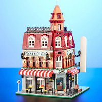 JQ10001 Creative Expert Hot Sales Street Views Cafe Corner 1950pcs Mini Bricks Model Building Blocks With LED Gift 15002 10182