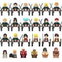 HOT Anime Series Character Building Blocks Attack On Titan Action Figure Accessories Model Bricks Kids Toys