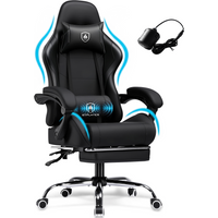 GTPLAYER Gaming Chair for Adults, Massage Computer Chairs with Footrest, Headrest and Lumbar Support Height Adjustable